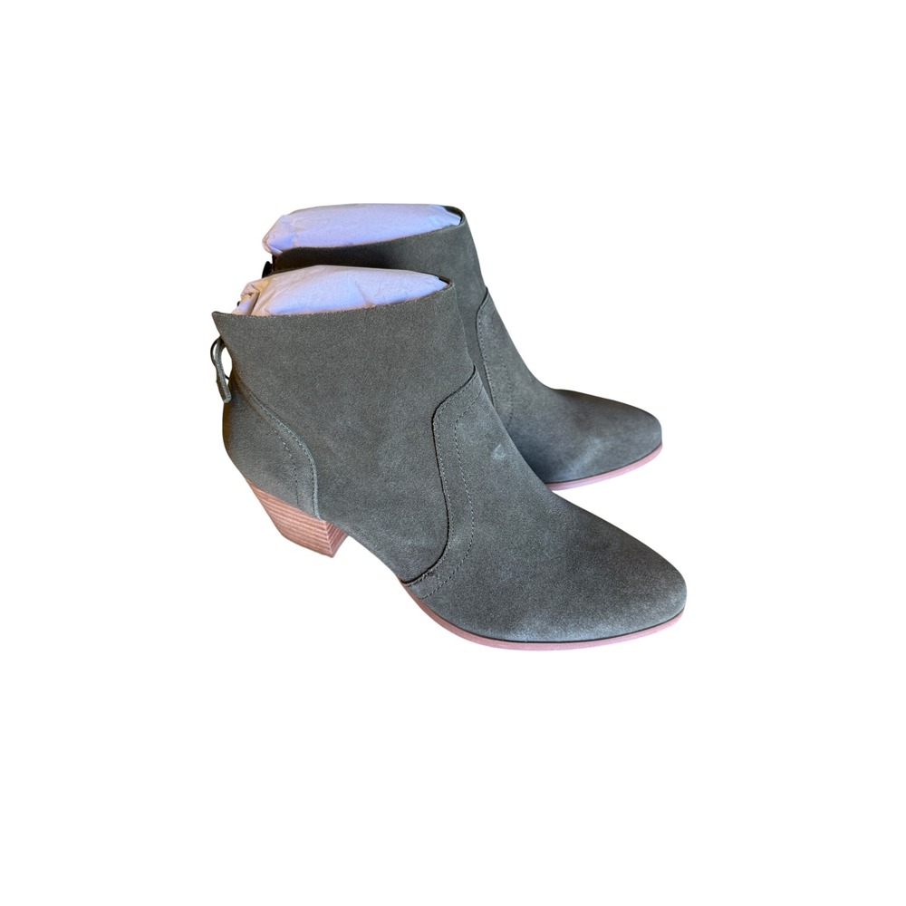 NWT Violet & Red Cupid Ankle Boot Bootie Olive Green Size 7.5 Zip Suede Point